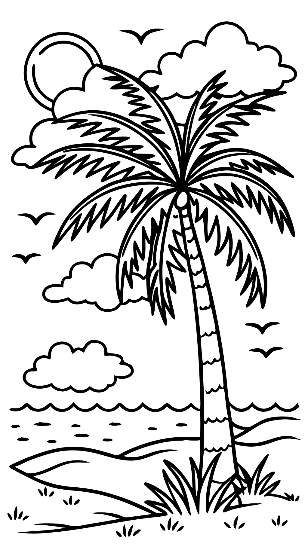 palm tree coloring page